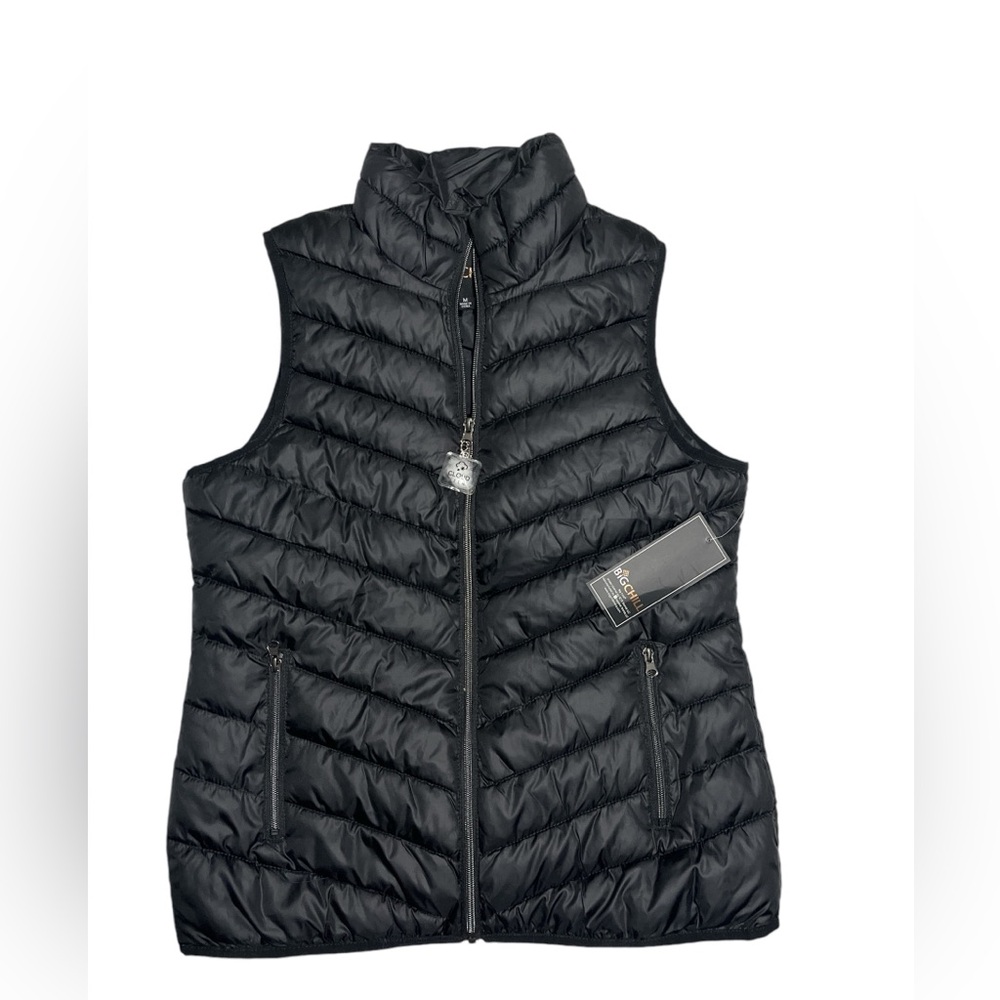 Big Chill Womens Medium  S Down Blend Chevron Quilted Puffer Vest